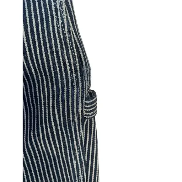 Vtg USA Works Sz 40x30 Railroad Stripe Adjustable Strap Carpenter Bib Overalls
